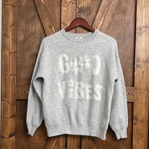 Hippie Rose Gray 'Good Vibes' Crew Neck Sweater